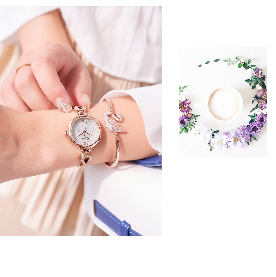 H9344ea90dacb4fe18a96f5033e8d4b44U Montre KIMIO KM01 – Montre Gold à la Mode pour Femme