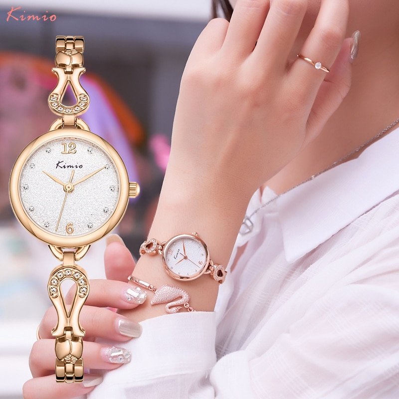 KIMIO montre Bracelet Quartz pour femmes haut la mode luxe l gant ciel toil marque rose 1 KIMIO montre Bracelet Quartz pour femmes haut la mode luxe l gant ciel toil marque rose 1