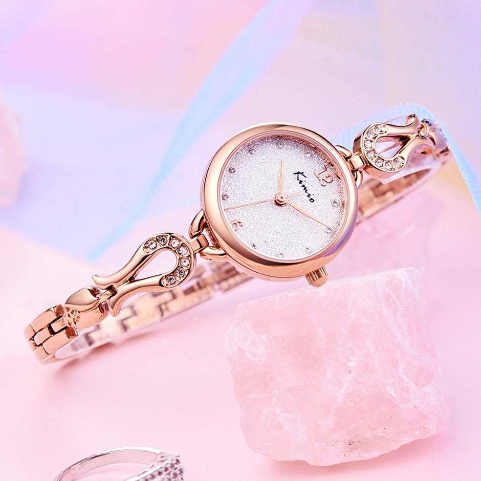 KIMIO montre Bracelet Quartz pour femmes haut la mode luxe l gant ciel toil marque rose