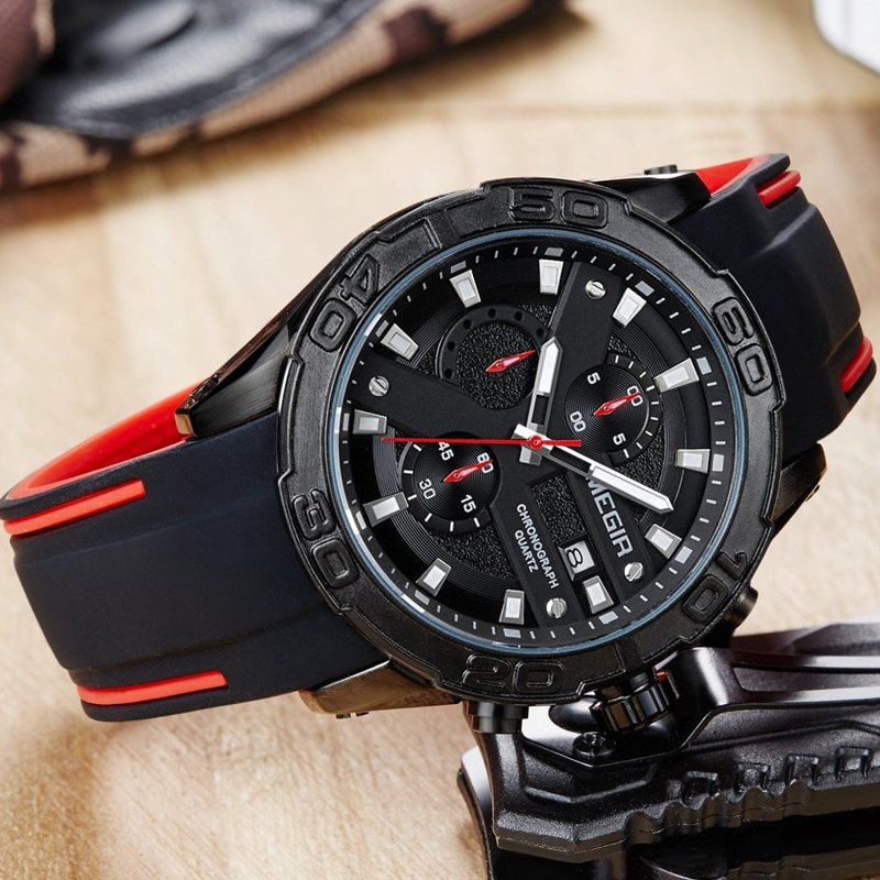 MEGIR montre bracelet Quartz analogique pour hommes tanche Sport chronographe Silicone militaire Date automatique 2 MEGIR montre bracelet Quartz analogique pour hommes tanche Sport chronographe Silicone militaire Date automatique 2