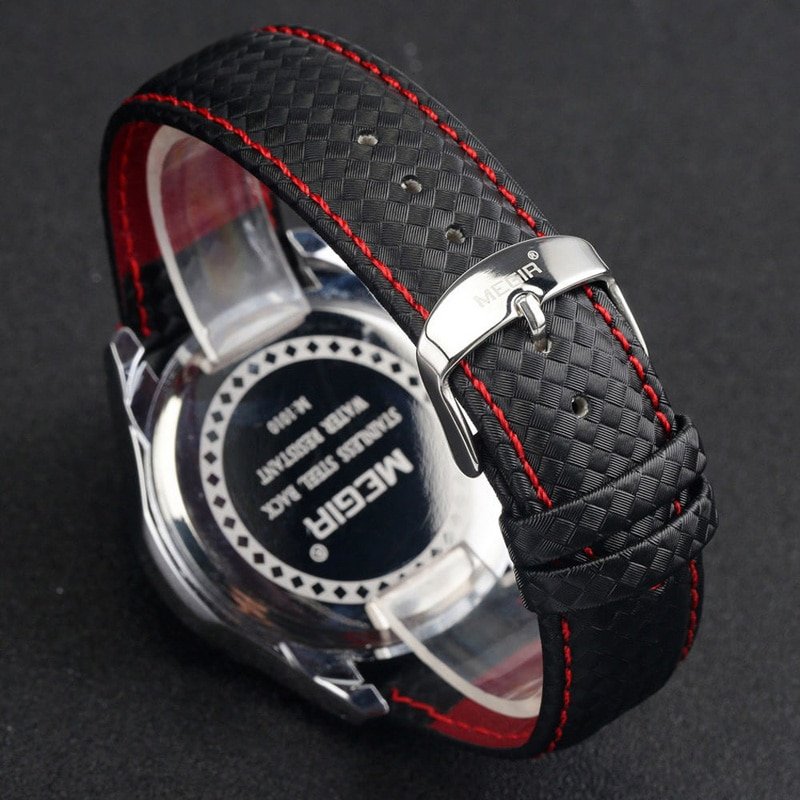 MEGIR montre bracelet en cuir Quartz pour hommes marque de luxe mode lumineuse tanche tendance d 4