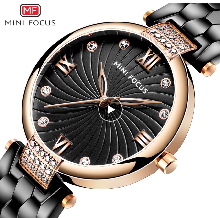 Montre MINI FOCUS MF01 Bracelet en Acier Noir pour Femme 1 Montre MINI FOCUS MF01 Bracelet en Acier Noir pour Femme 1