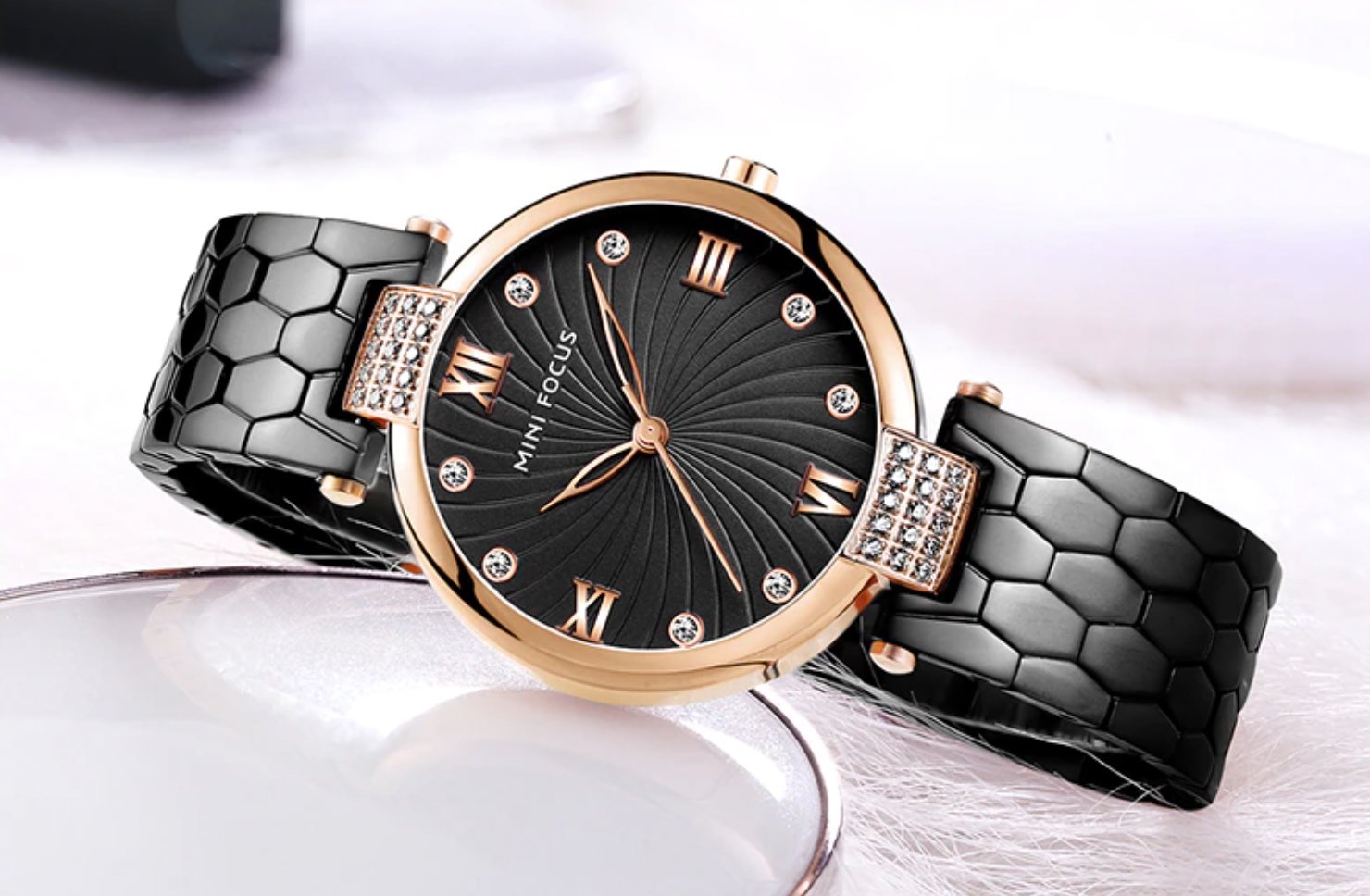Montre MINI FOCUS MF01 Bracelet en Acier Noir pour Femme 3 Montre MINI FOCUS MF01 Bracelet en Acier Noir pour Femme 3
