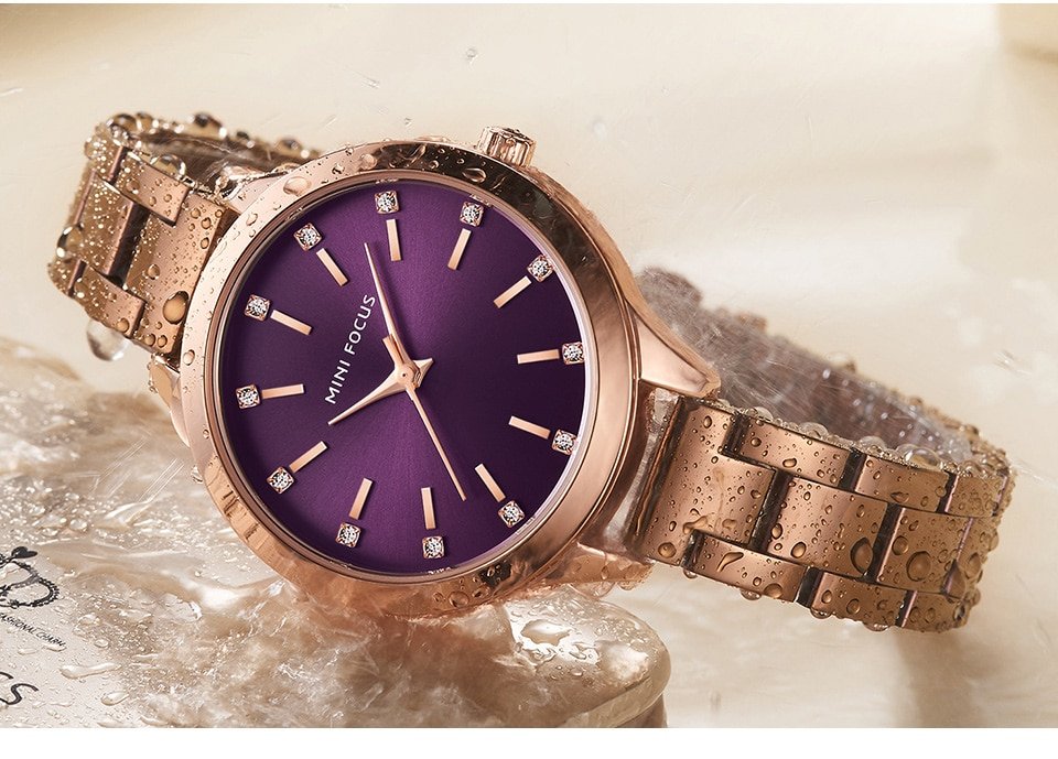 Montre de luxe pour femmes tanche violet Quartz diamant Bracelet en acier fin cadeau d anniversaire 1 Montre de luxe pour femmes tanche violet Quartz diamant Bracelet en acier fin cadeau d anniversaire 1