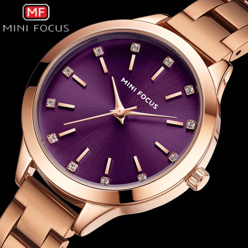 Montre de luxe pour femmes tanche violet Quartz diamant Bracelet en acier fin cadeau d anniversaire Montre de luxe pour femmes tanche violet Quartz diamant Bracelet en acier fin cadeau d anniversaire