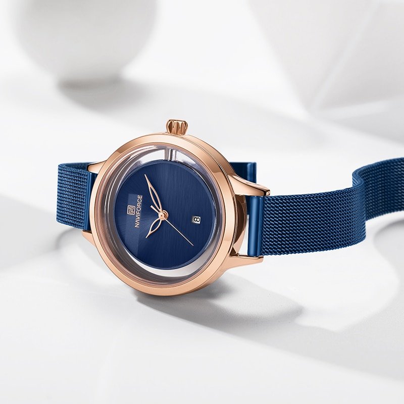 NAVIFORCE montre Quartz Simple cr ative en maille d acier Bracelet pour filles nouvelle collection 2 NAVIFORCE montre Quartz Simple cr ative en maille d acier Bracelet pour filles nouvelle collection 2