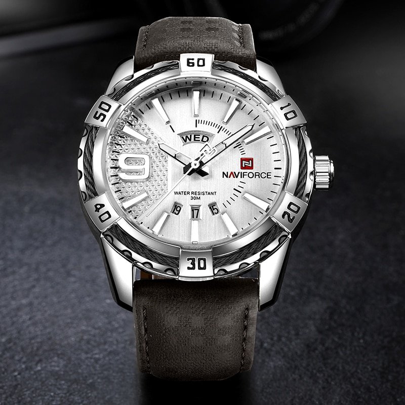 NAVIFORCE montre bracelet Quartz pour homme tanche la mode militaire sport Date nouvelle collection 2