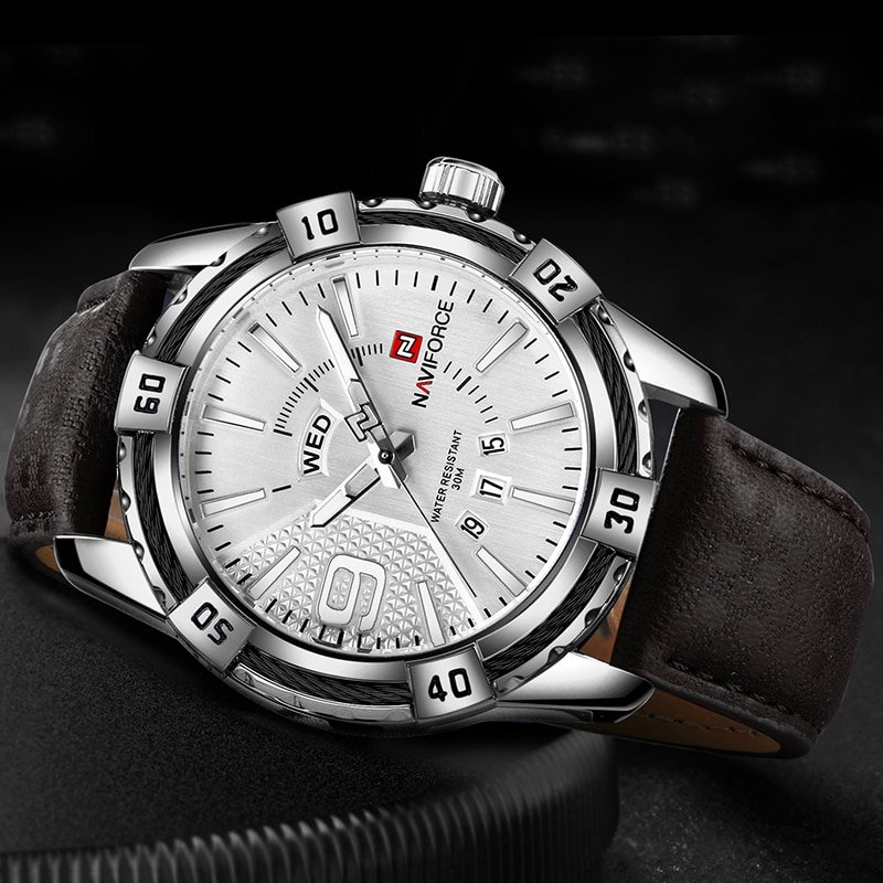 NAVIFORCE montre bracelet Quartz pour homme tanche la mode militaire sport Date nouvelle collection 3