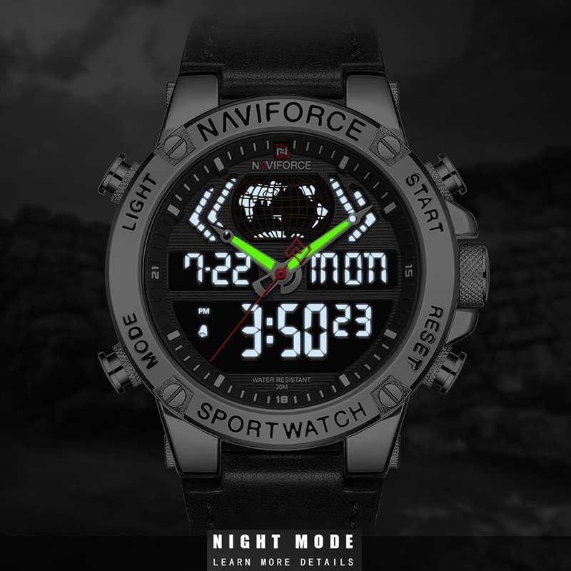 NAVIFORCE montre bracelet en cuir pour hommes Sport tanche Quartz analogique num rique militaire 1 NAVIFORCE montre bracelet en cuir pour hommes Sport tanche Quartz analogique num rique militaire 1