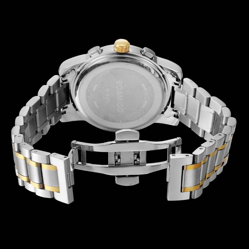 BOAMIGO montre de sport Quartz pour hommes marque de luxe bracelet en acier inoxydable multicolore populaire 1