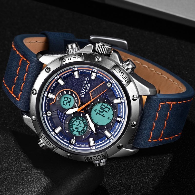 Bomigo montre bracelet de Sport pour hommes tanche mode militaire analogique chronographe Quartz analogique nouvelle collection 1