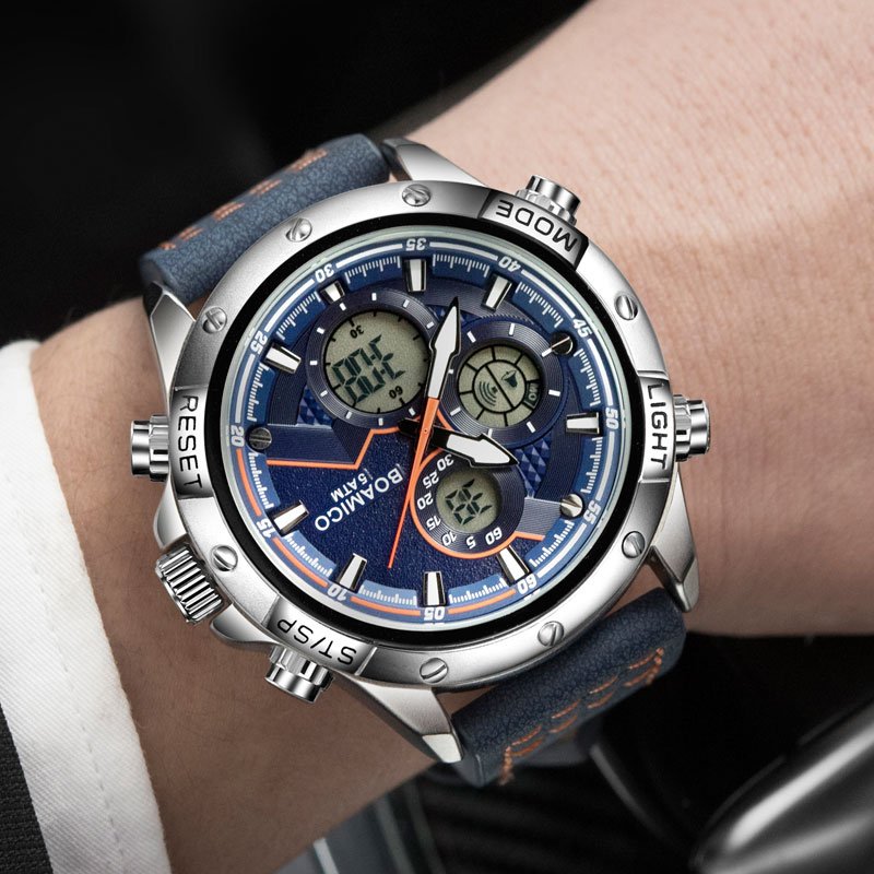 Bomigo montre bracelet de Sport pour hommes tanche mode militaire analogique chronographe Quartz analogique nouvelle collection 2