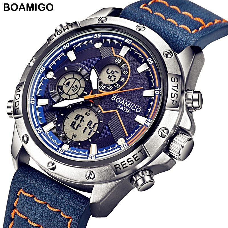Bomigo montre bracelet de Sport pour hommes tanche mode militaire analogique chronographe Quartz analogique nouvelle collection 3