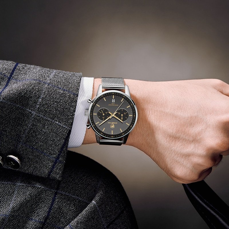 CHEETAH montre Quartz pour hommes montre pour hommes en acier inoxydable tanche chronographe de sport et 4