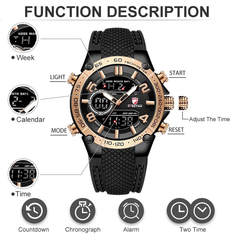 CHEETAH montre num rique de Sport militaire pour hommes marque de luxe tanche Quartz double affichage 3 CHEETAH montre num rique de Sport militaire pour hommes marque de luxe tanche Quartz double affichage 3