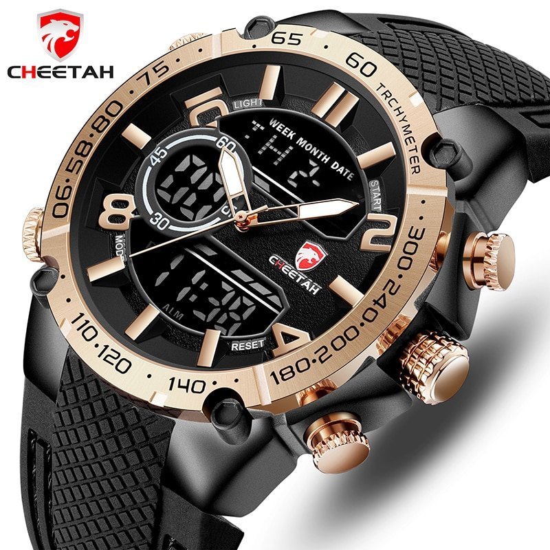 CHEETAH montre num rique de Sport militaire pour hommes marque de luxe tanche Quartz double affichage