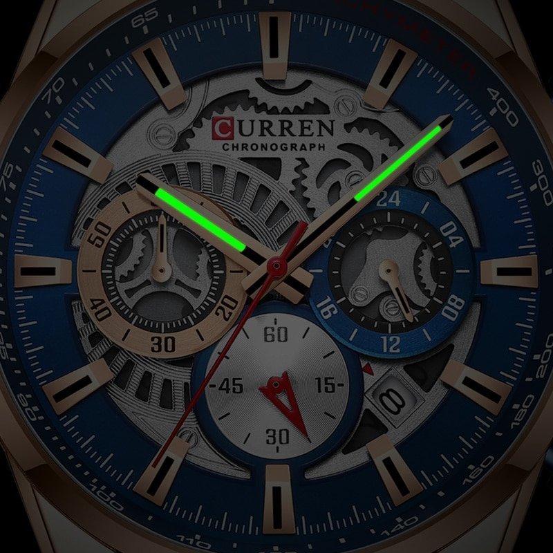 CURREN montre Quartz en acier inoxydable pour hommes chronographe tanche horloge de Sport nouvelle collection 2021 2