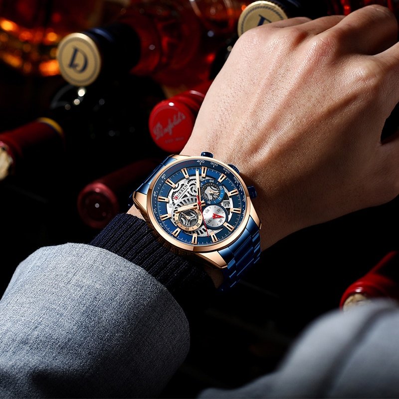 CURREN montre Quartz en acier inoxydable pour hommes chronographe tanche horloge de Sport nouvelle collection 2021 5
