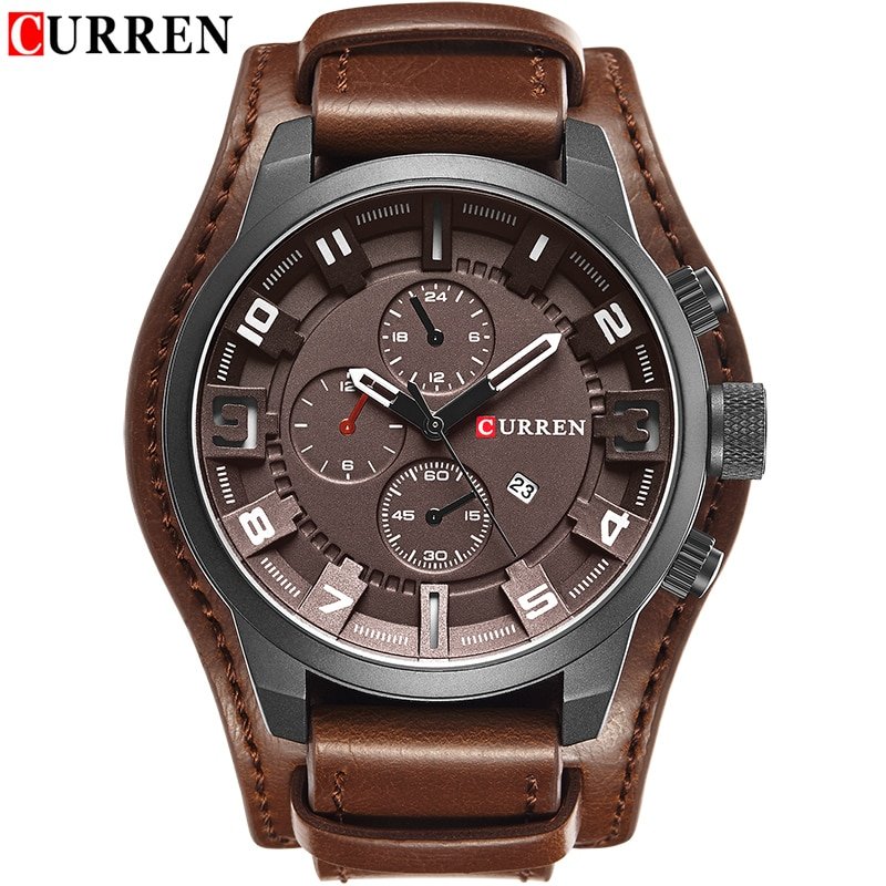 CURREN montre Quartz en cuir pour hommes nouvelle mode masculine montre bracelet de sport de l 2 CURREN montre Quartz en cuir pour hommes nouvelle mode masculine montre bracelet de sport de l 2