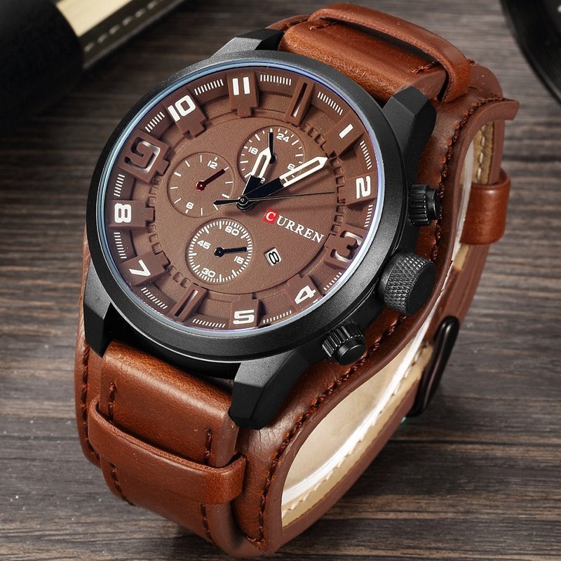CURREN montre Quartz en cuir pour hommes nouvelle mode masculine montre bracelet de sport de l