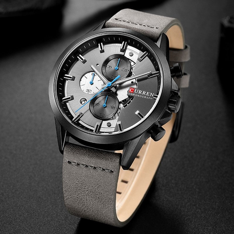 CURREN montre Quartz pour hommes marque de luxe chronographe mode militaire Sport tanche horloge analogique 3 CURREN montre Quartz pour hommes marque de luxe chronographe mode militaire Sport tanche horloge analogique 3