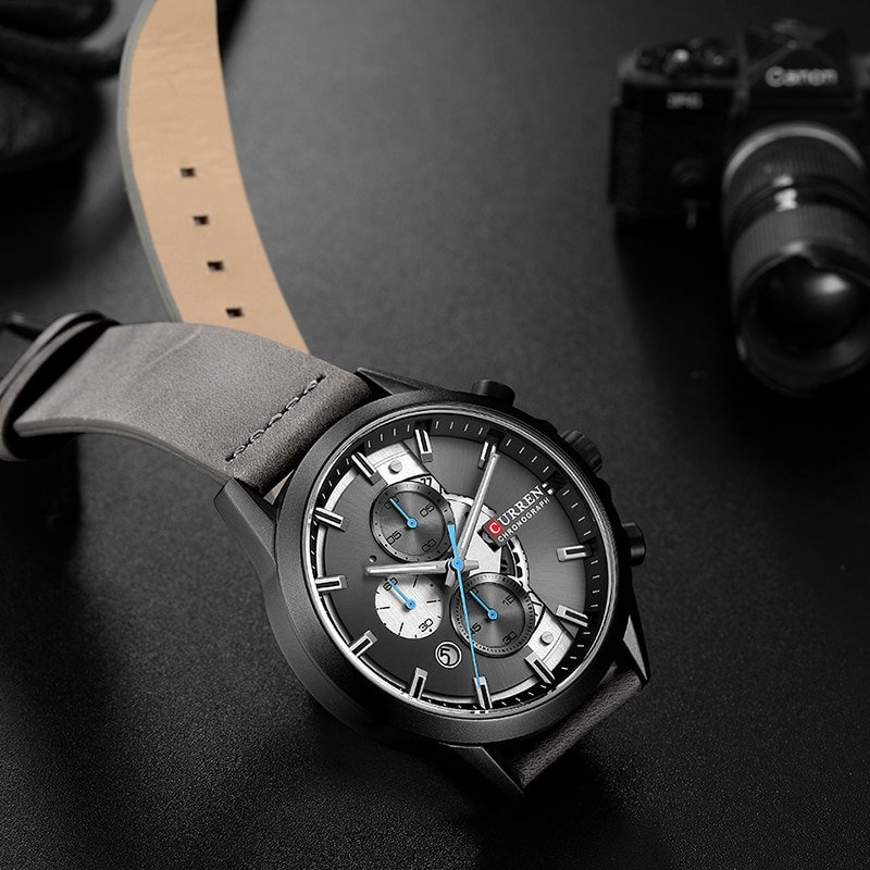 CURREN montre Quartz pour hommes marque de luxe chronographe mode militaire Sport tanche horloge analogique 4 CURREN montre Quartz pour hommes marque de luxe chronographe mode militaire Sport tanche horloge analogique 4
