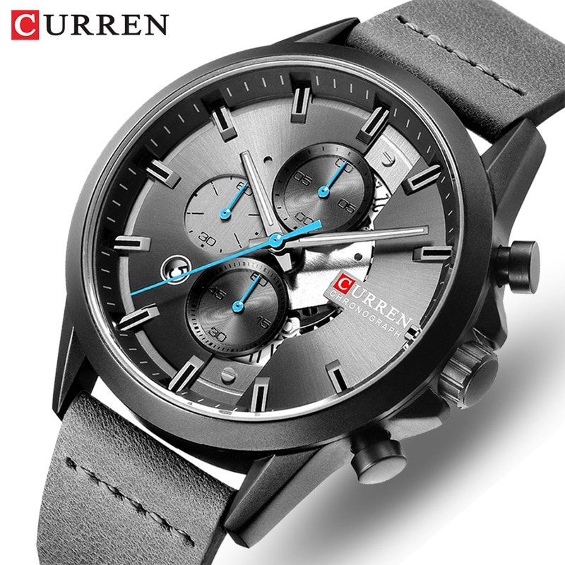 CURREN montre Quartz pour hommes marque de luxe chronographe mode militaire Sport tanche horloge analogique