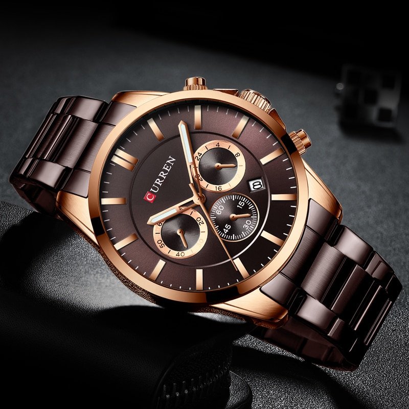 CURREN montre Quartz pour hommes marque de luxe tanche chronographe Date sport 2