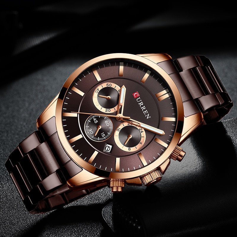 CURREN montre Quartz pour hommes marque de luxe tanche chronographe Date sport 4