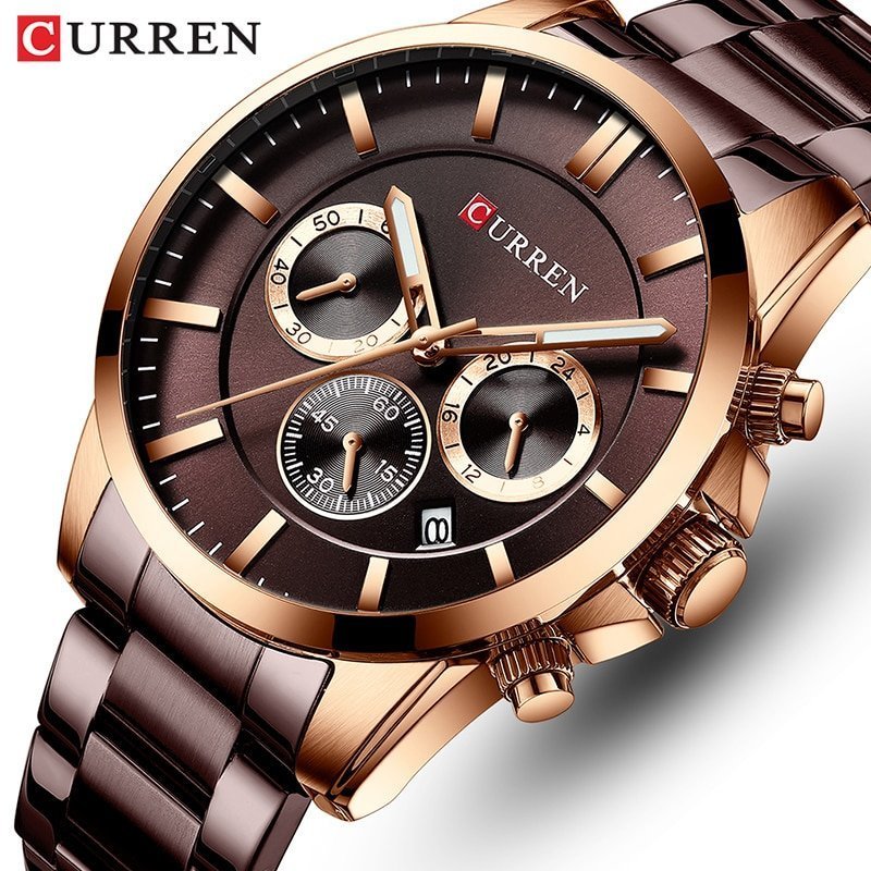 CURREN montre Quartz pour hommes marque de luxe tanche chronographe Date sport