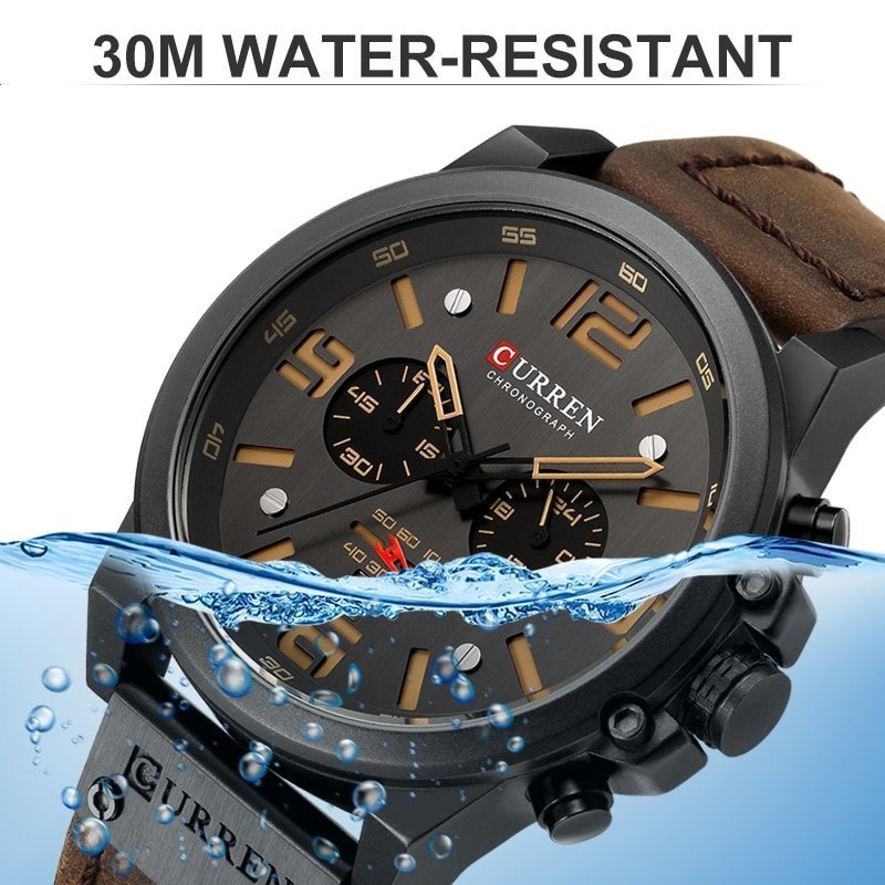 CURREN montre bracelet Quartz en cuir pour homme marque de luxe Date militaire Sport nouvelle collection 4