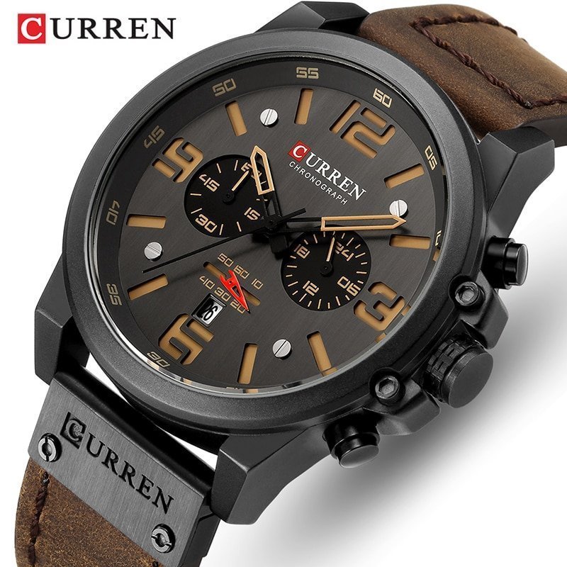 CURREN montre bracelet Quartz en cuir pour homme marque de luxe Date militaire Sport nouvelle collection