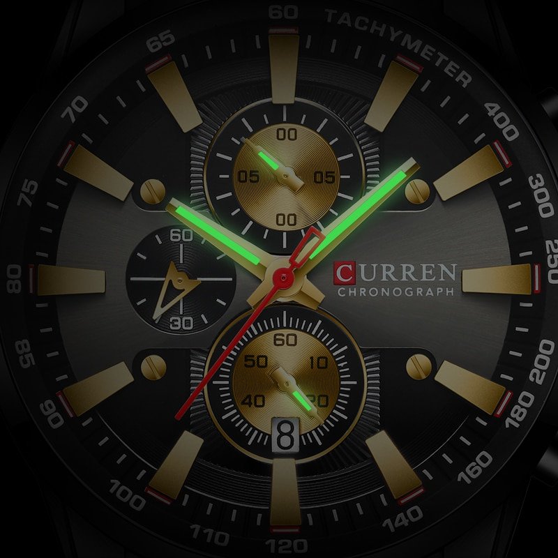 CURREN montre bracelet de sport Quartz pour hommes en acier inoxydable de marque sup rieure noir 1 CURREN montre bracelet de sport Quartz pour hommes en acier inoxydable de marque sup rieure noir 1