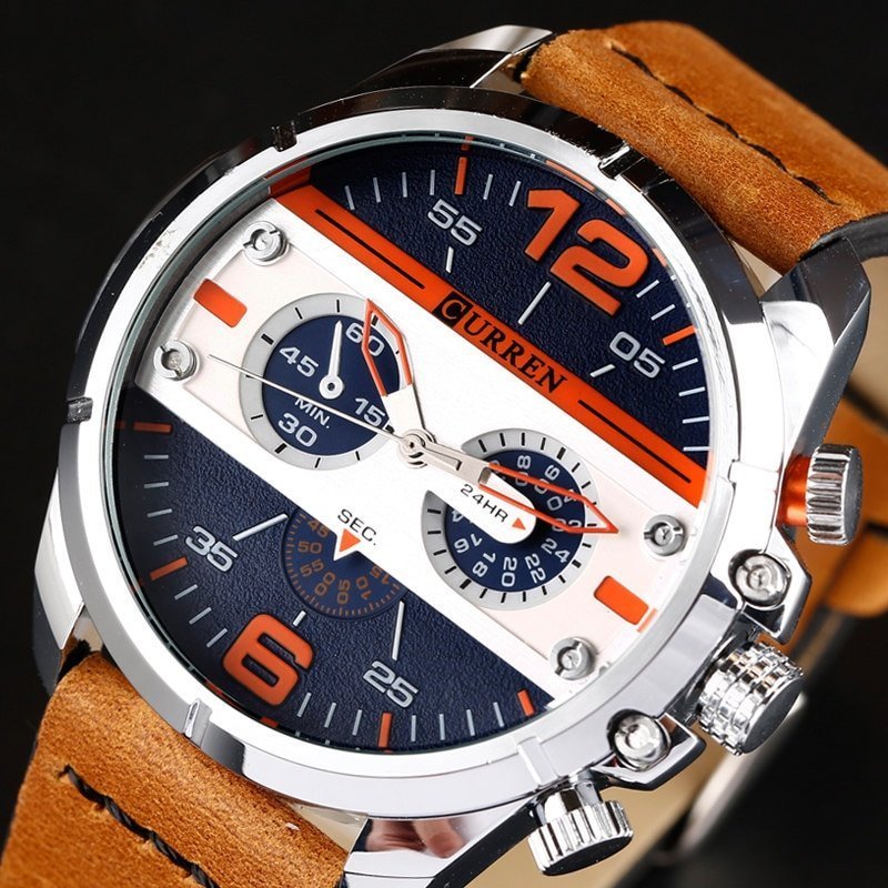 CURREN montre bracelet en cuir pour homme marque de luxe style militaire sport Quartz nouvelle collection CURREN montre bracelet en cuir pour homme marque de luxe style militaire sport Quartz nouvelle collection