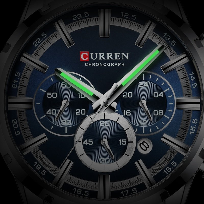 CURREN montre de Sport en acier inoxydable pour homme chronographe Quartz marque de luxe nouvelle collection 2 CURREN montre de Sport en acier inoxydable pour homme chronographe Quartz marque de luxe nouvelle collection 2