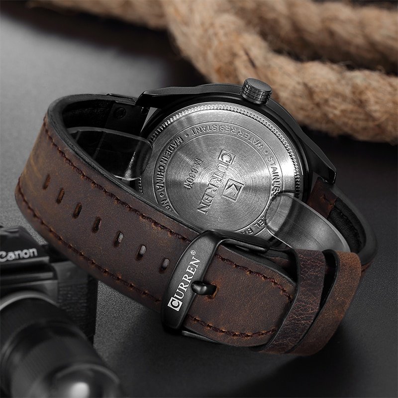 CURREN montre de sport militaire pour hommes marque de luxe analogique Quartz bracelet en cuir 8301 4 CURREN montre de sport militaire pour hommes marque de luxe analogique Quartz bracelet en cuir 8301 4