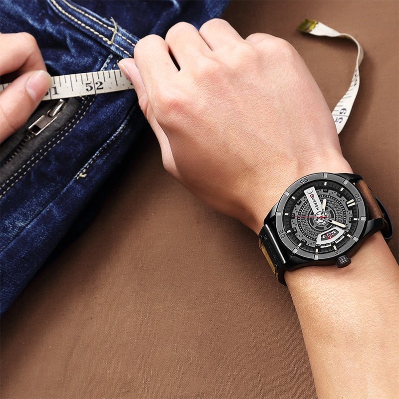 CURREN montre de sport militaire pour hommes marque de luxe analogique Quartz bracelet en cuir 8301 5 CURREN montre de sport militaire pour hommes marque de luxe analogique Quartz bracelet en cuir 8301 5