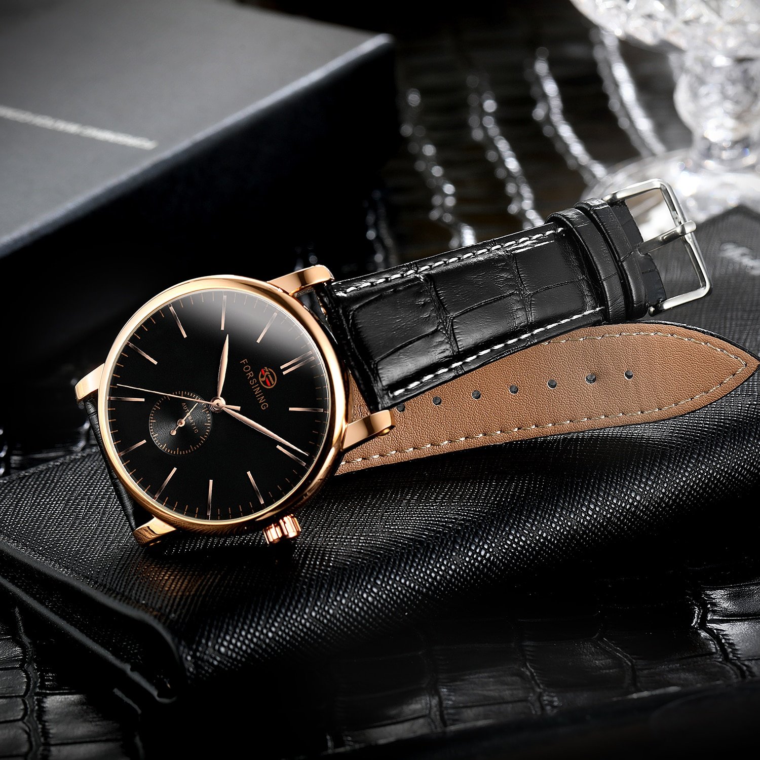 FORSINING montre automatique Simple pour hommes bracelet en cuir mode Business marque de luxe squelette m 2 FORSINING montre automatique Simple pour hommes bracelet en cuir mode Business marque de luxe squelette m 2