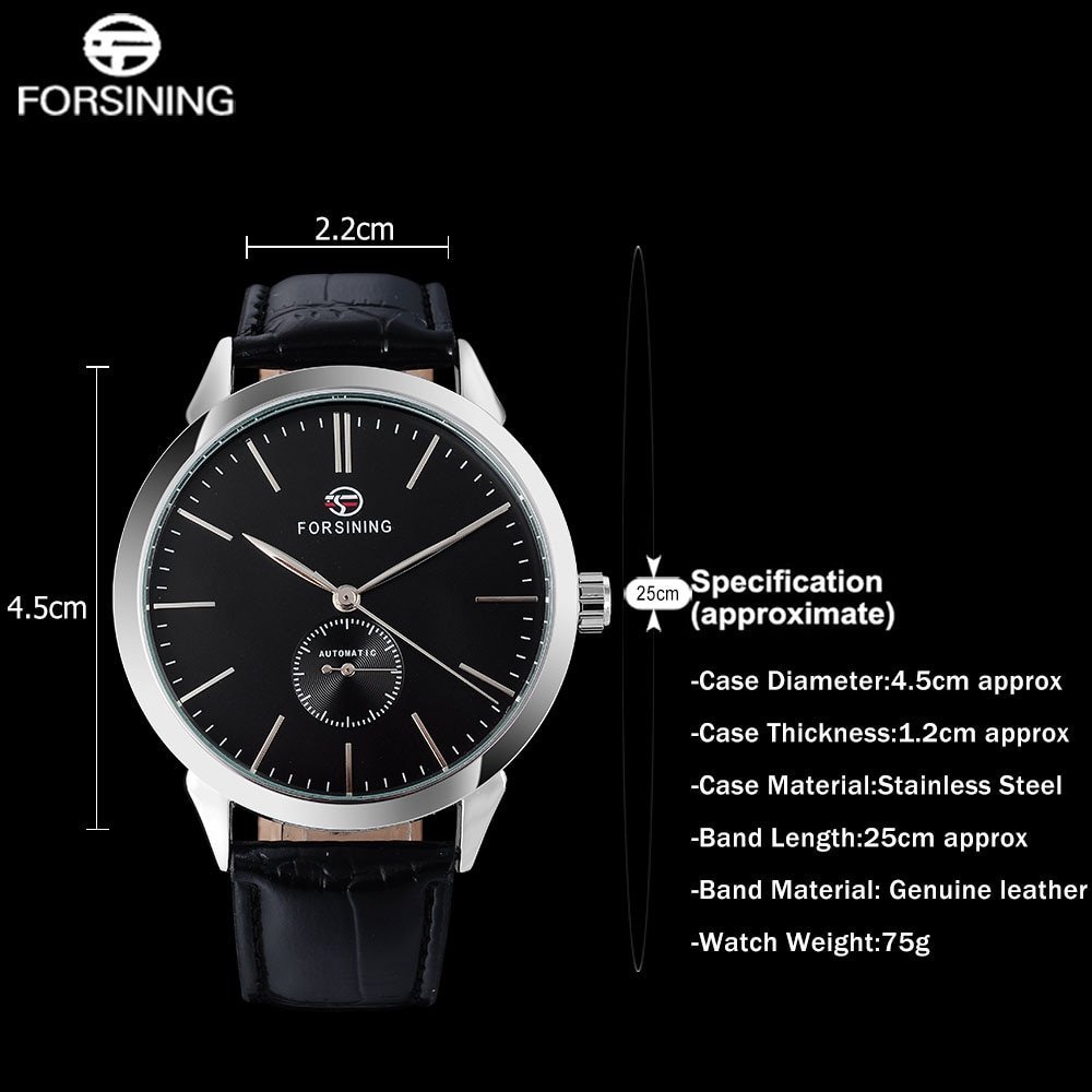 FORSINING montre bracelet m canique en cuir noir pour homme montre d contract e et cr 3 FORSINING montre bracelet m canique en cuir noir pour homme montre d contract e et cr 3