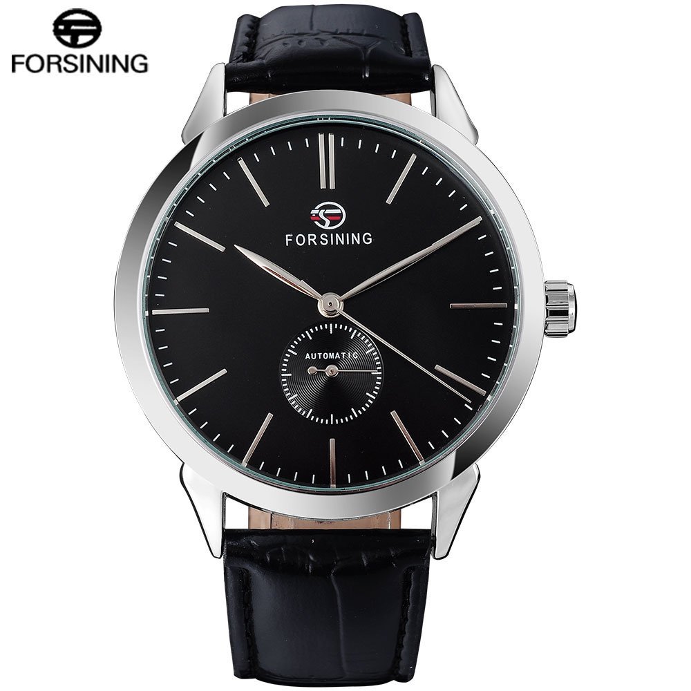 FORSINING montre bracelet m canique en cuir noir pour homme montre d contract e et cr