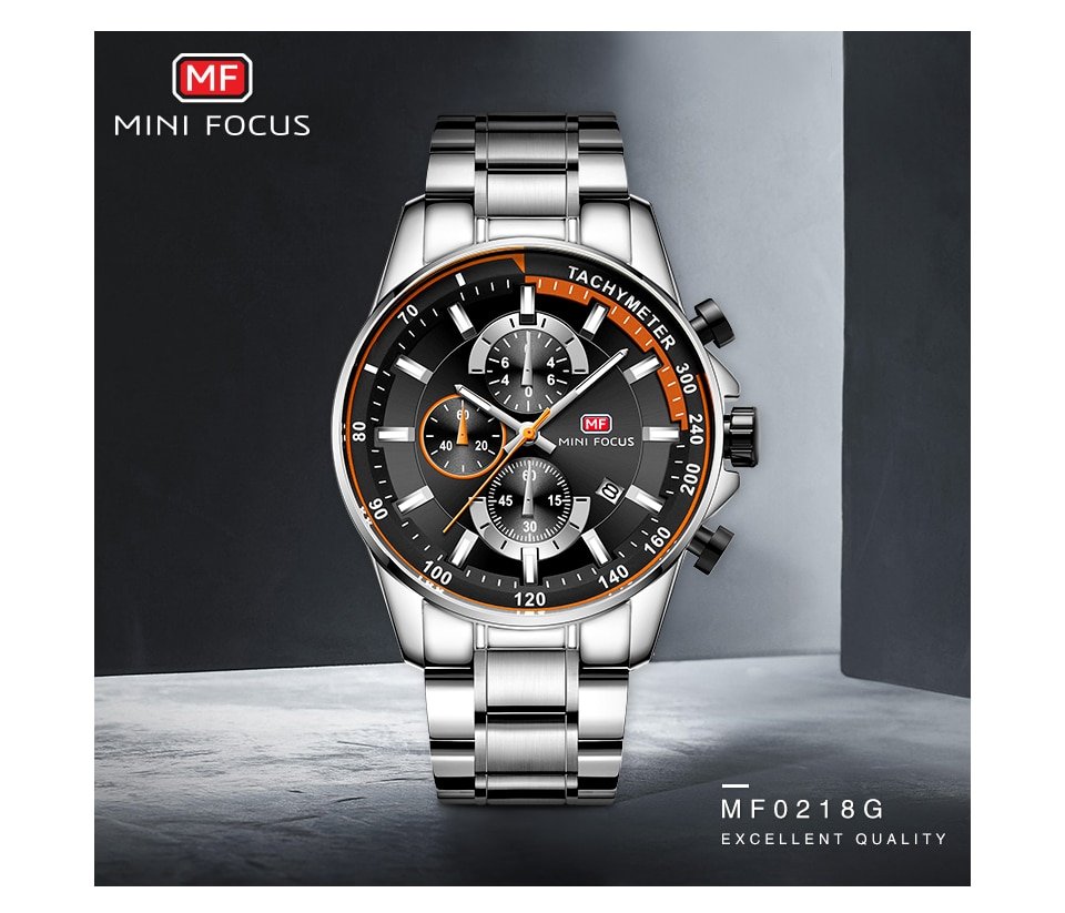 H596627ff9a7646eea07121fb4750e9bcB Montre MINI FOCUS MF18 – Classique – 3 Sous-Cadrans – Affichage de la Date