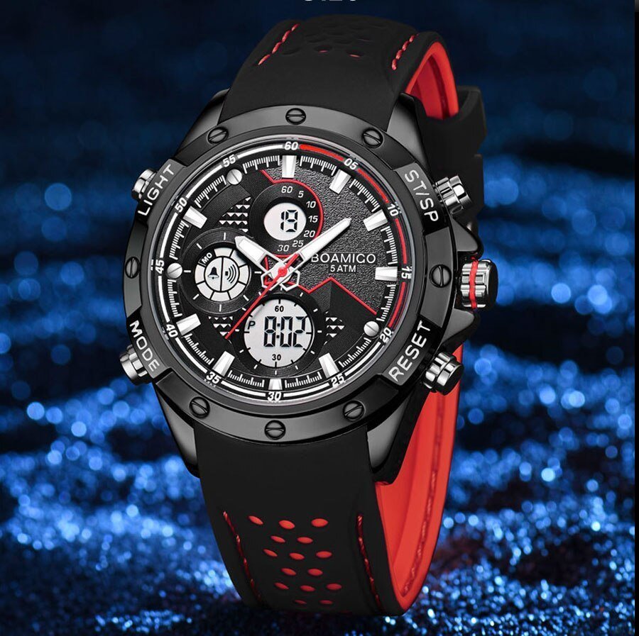 Montre BOAMIGO BM04 – Montre Étanche Analogique et Numérique à Quartz