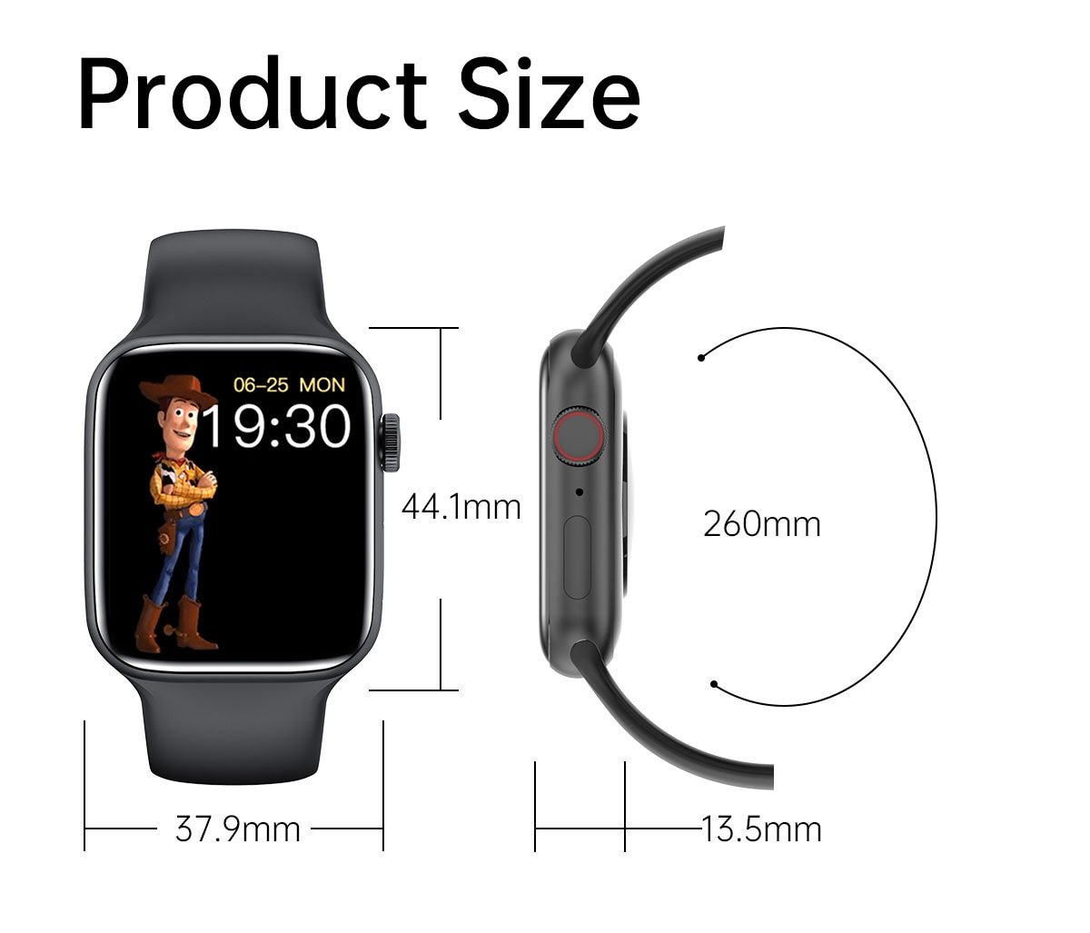 Montre LYKRY LK01 – Montre Connectée avec Charge Sans Fil – Bracelet Noir