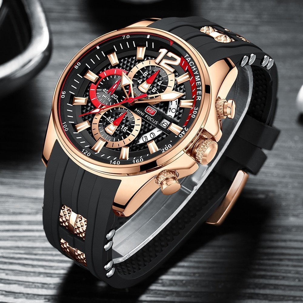 MINI FOCUS montre Quartz pour hommes marque de luxe tanche Sport bracelet en Silicone 1