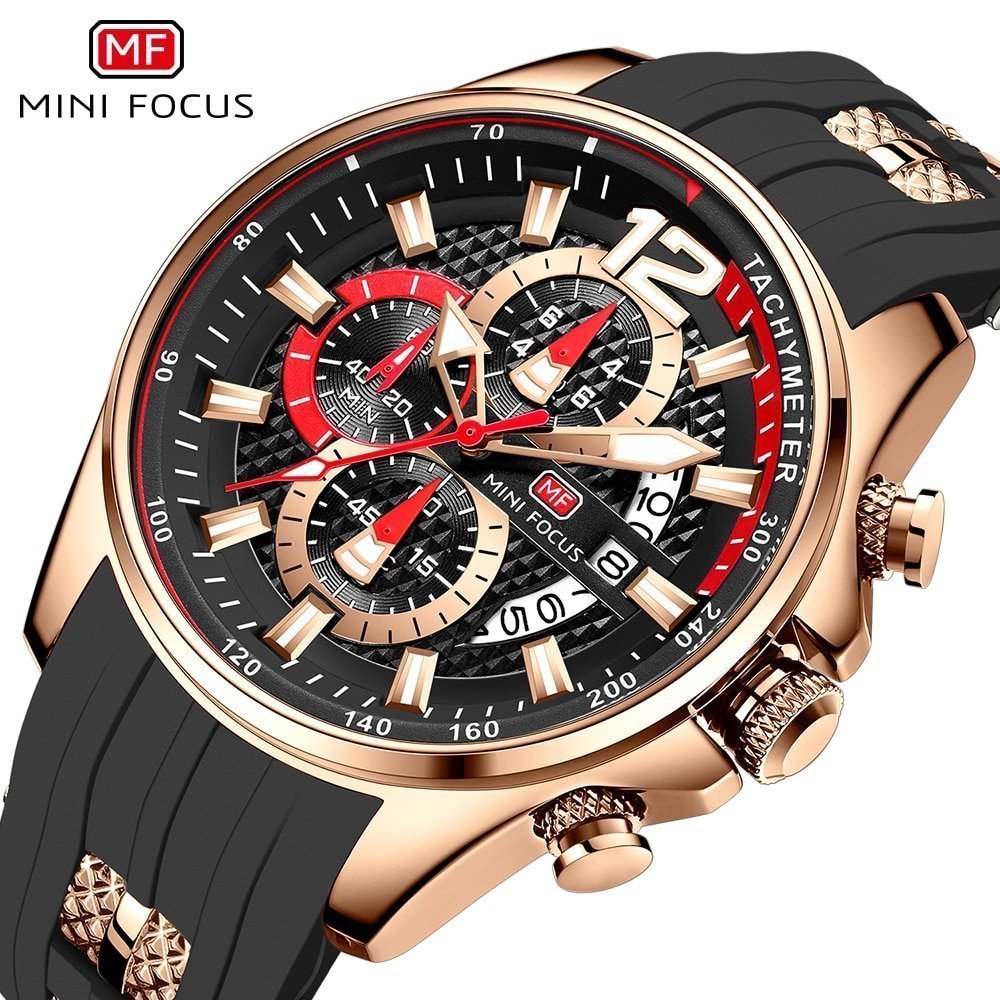 MINI FOCUS montre Quartz pour hommes marque de luxe tanche Sport bracelet en Silicone