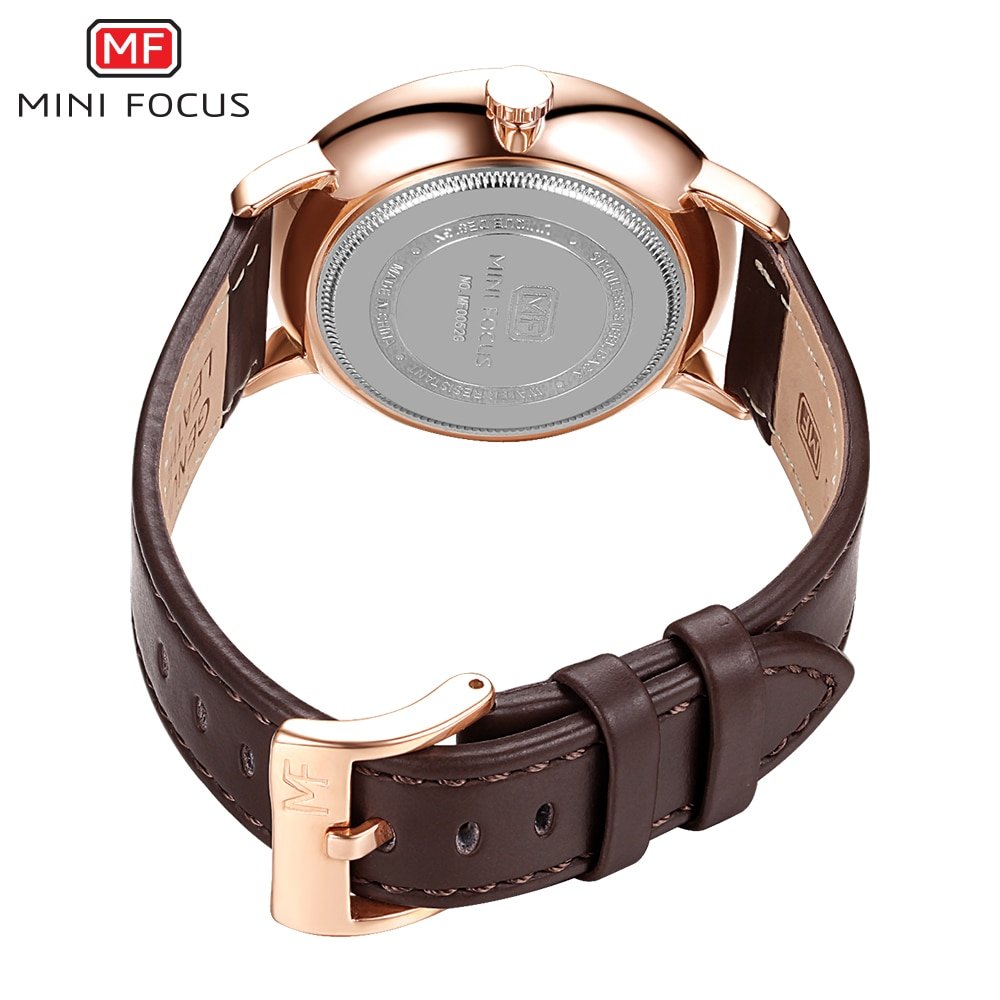 MINI FOCUS montre bracelet en cuir v ritable marron pour hommes horloge Quartz affichage automatique de 3 MINI FOCUS montre bracelet en cuir v ritable marron pour hommes horloge Quartz affichage automatique de 3