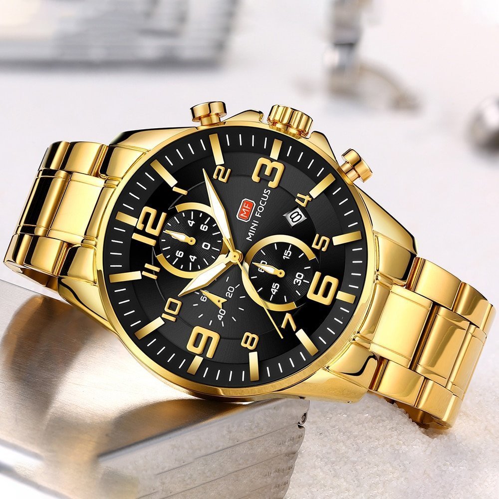 MINI FOCUS montre en acier inoxydable pour hommes chronographe marque de luxe Quartz calendrier tanche 2020 1