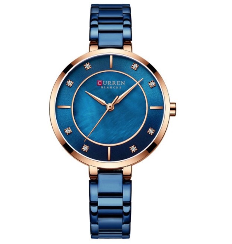 Montre Femme Pierre Cardin Classique - Cadran Blanc Chiffres Romains - Bracelet Bleu - Quartz