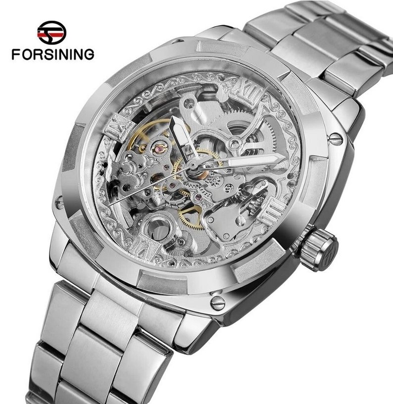 Montre FORSINING FS04 – Montre Automatique de Luxe en Acier Transparente pour Hommes 1