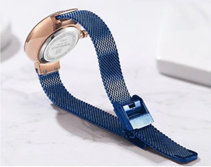 Montre Femme NAVIFORCE NV27 – Bracelet en Maille dAcier Argentée et Cadran avec Fleurs 2